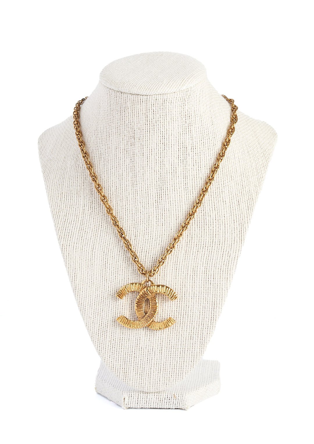 Authentic Chanel CC Crystal + Faux Pearl Pendant | Reworked Gold 17-19  Necklace
