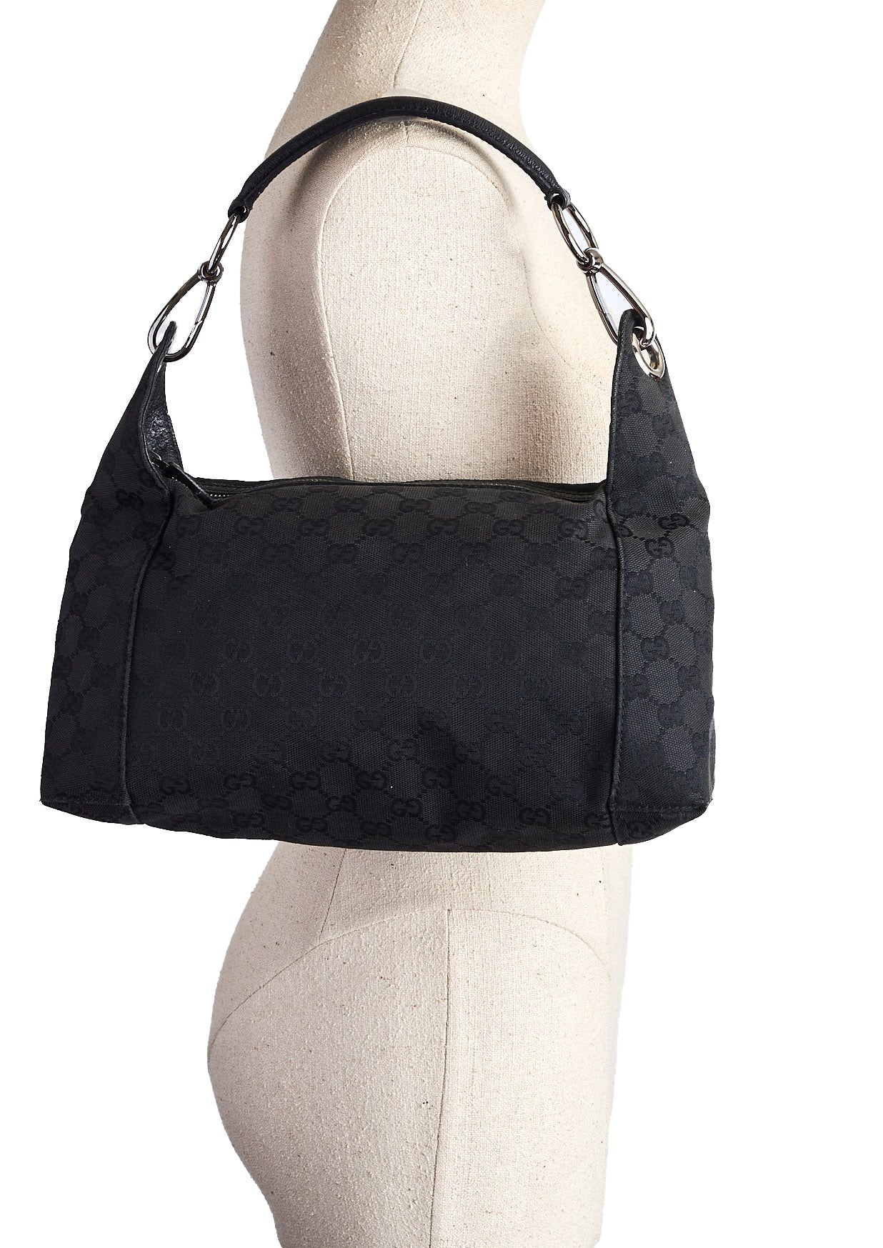 Gucci Guccissima GG Black Leather Hobo / Shoulder Bag 