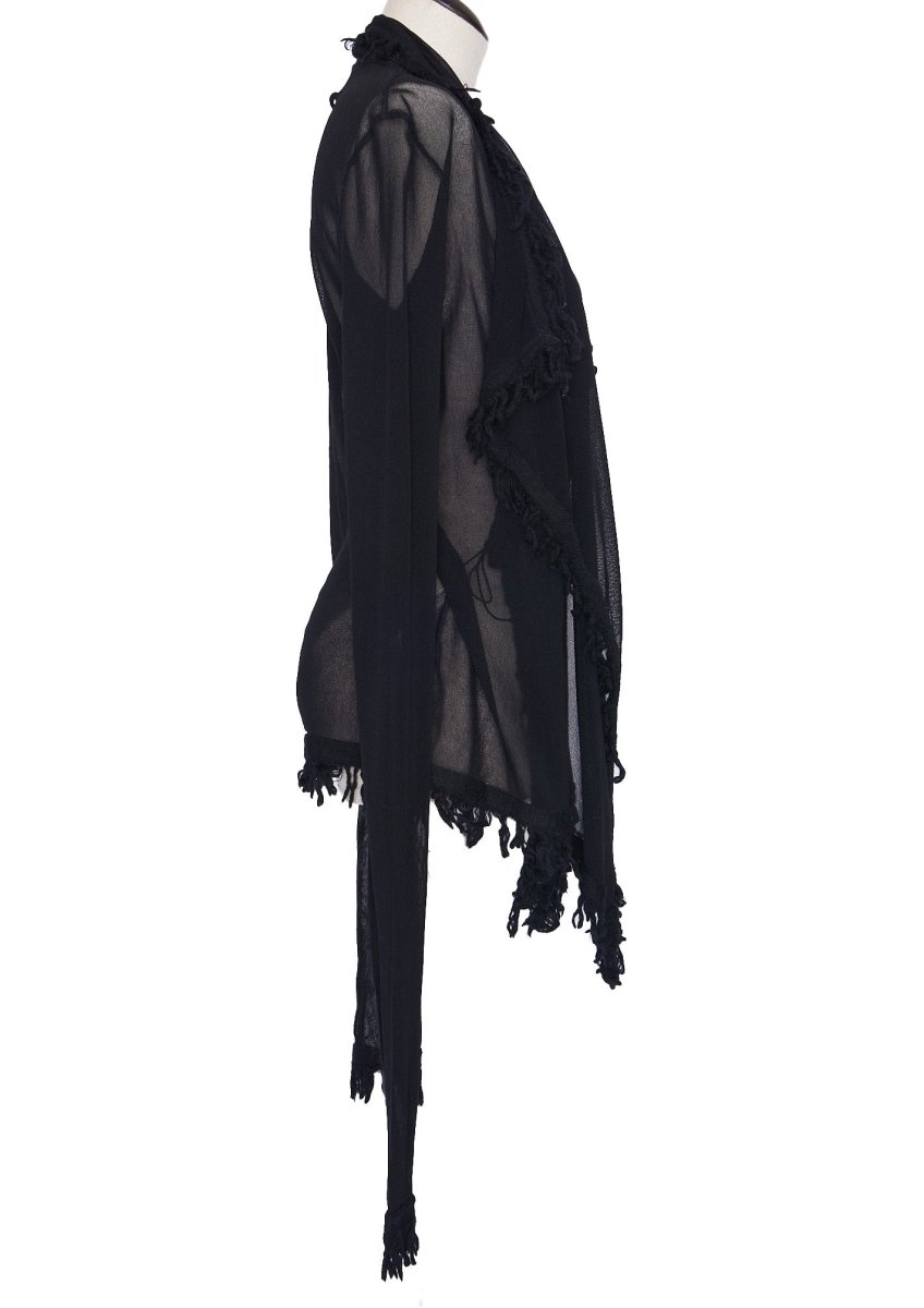 Jean Paul Gaultier Sheer Black Cardigan - L - Parallel Luxury