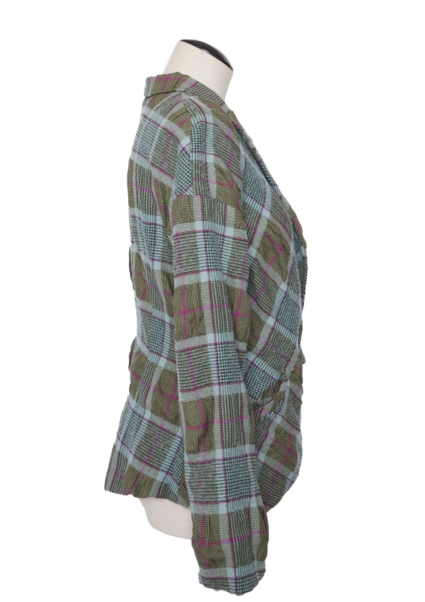 Lilith Plaid Asymmetrical Blazer - M - Parallel Luxury