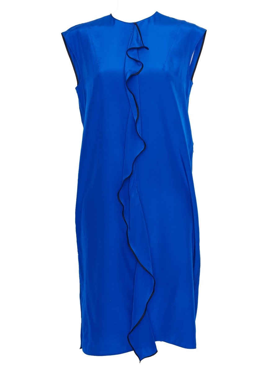 Louis Vuitton Blue Ruffle Dress Size 4 - Parallel Luxury