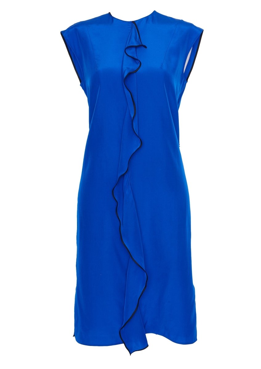 Louis Vuitton Blue Ruffle Dress Size 4 - Parallel Luxury