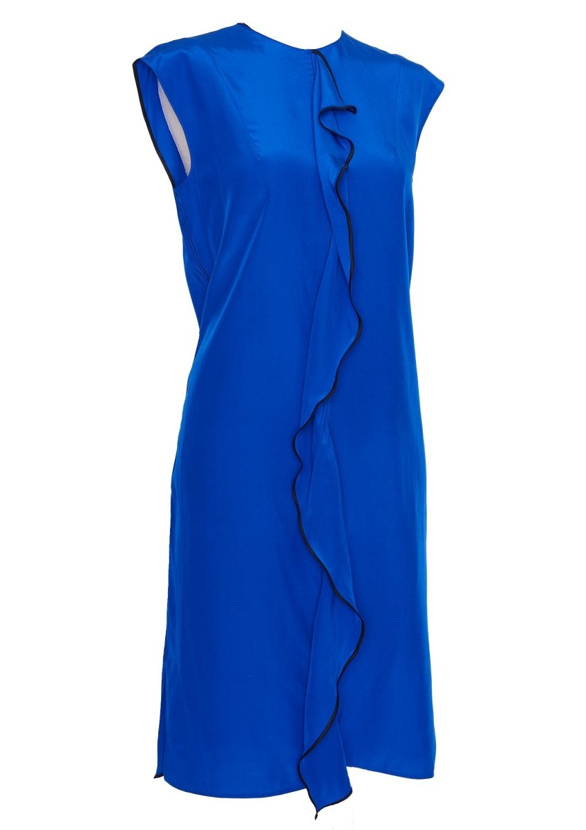 Louis Vuitton Blue Ruffle Dress Size 4 - Parallel Luxury