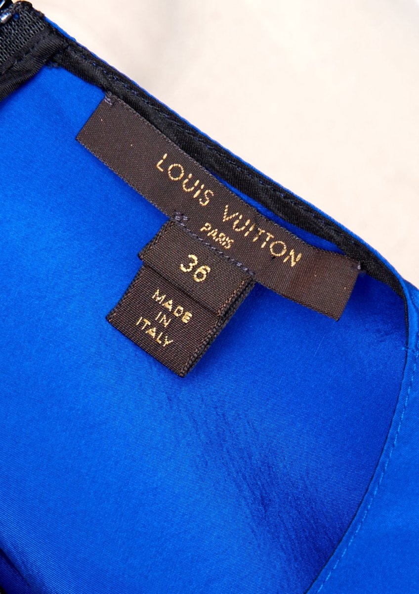 Louis Vuitton Blue Ruffle Dress Size 4