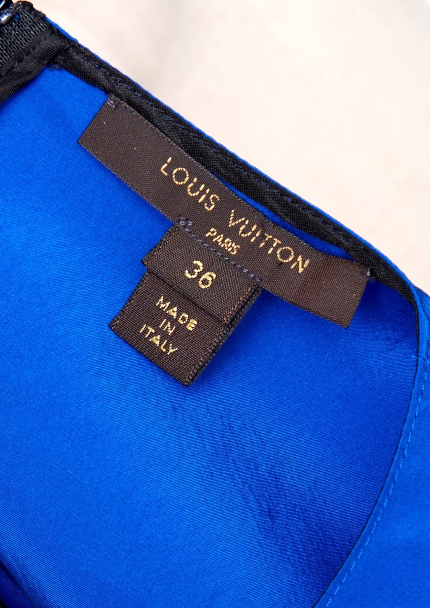 Louis Vuitton Blue Ruffle Dress Size 4 - Parallel Luxury