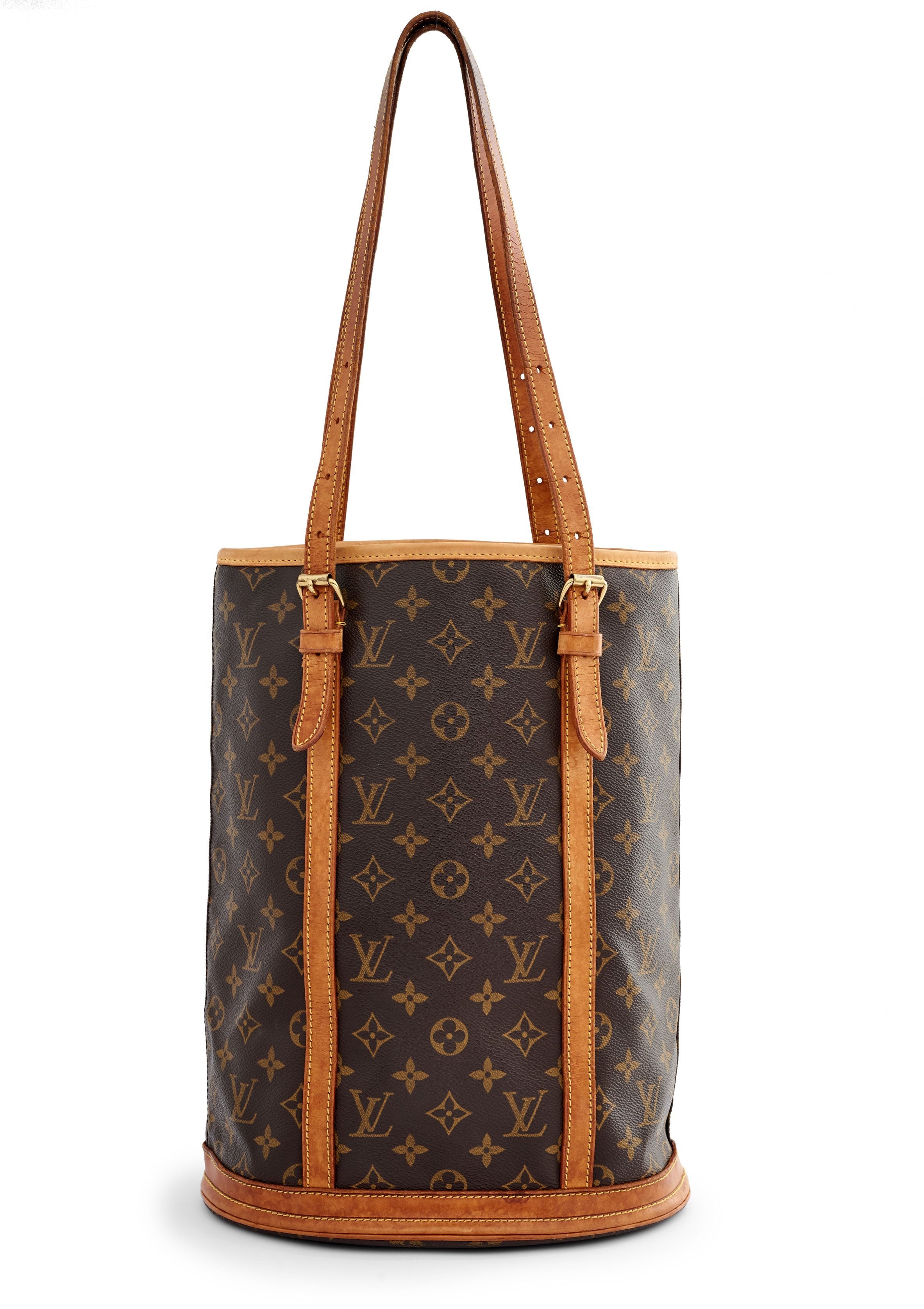 Louis Vuitton, Bags, Louis Vuitton Bucket Bag Gm With Leather Tag Scarf  And Organizer Insert