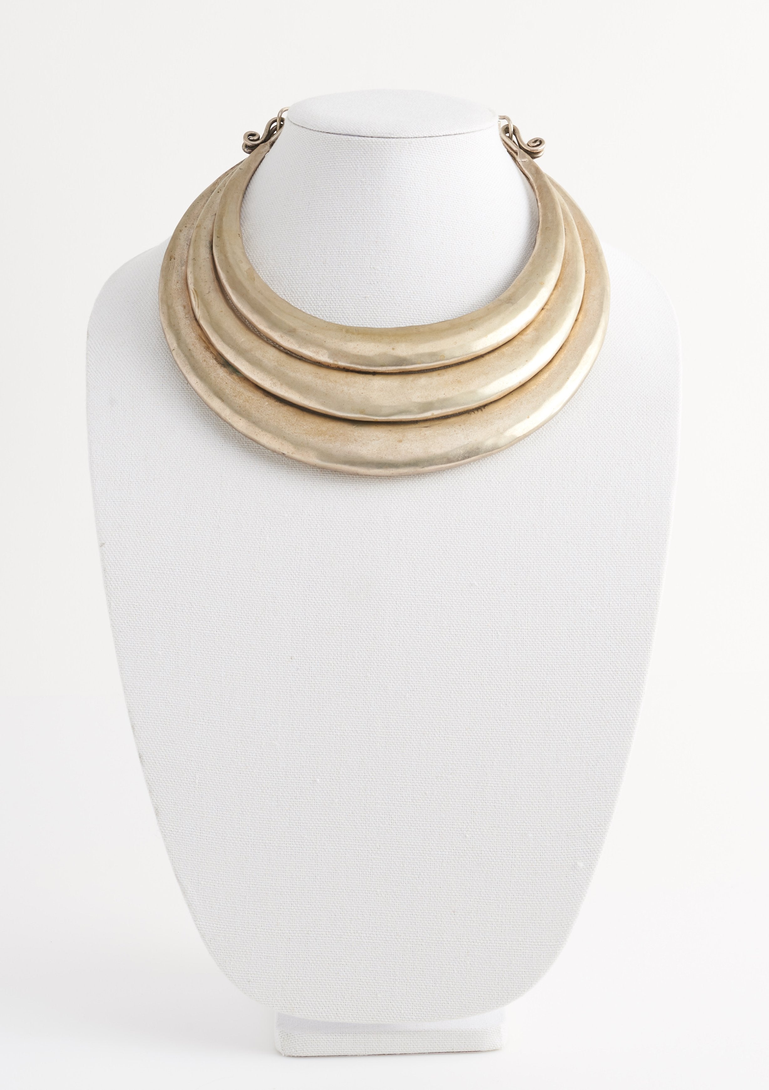 Metal Layered Bib Necklace - Parallel Luxury